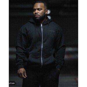 GYMREAPERS Men’s Sz L Axis Black Zip Up Hoodie